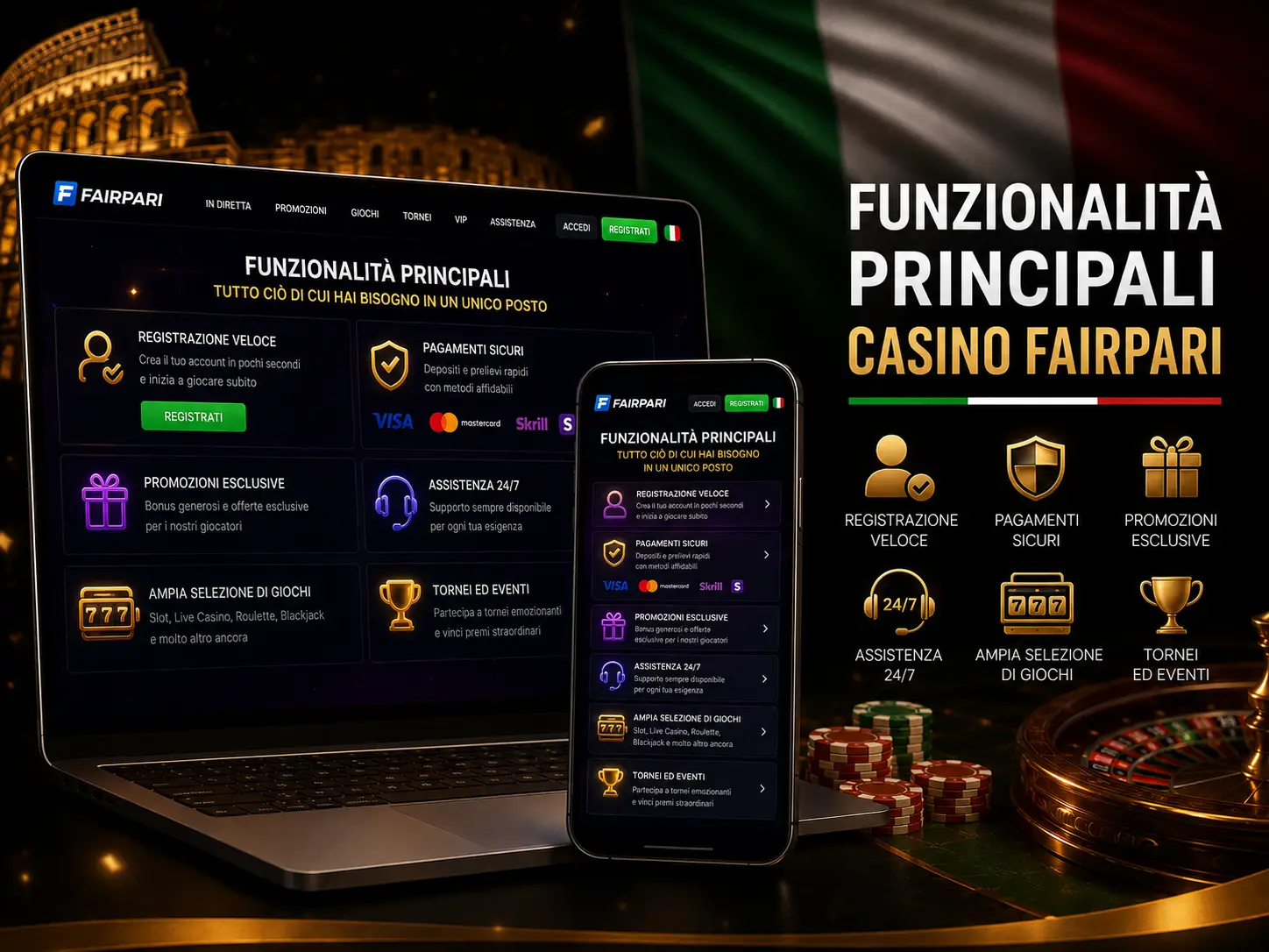 Fairpari Casino: funzionalità principali