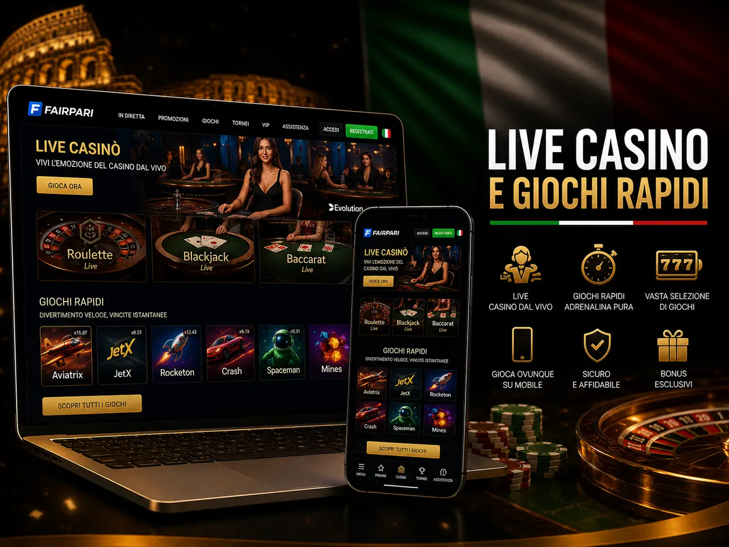 Live Casino e Giochi Rapidi